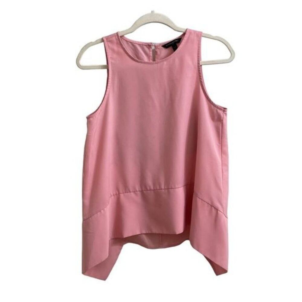 Banana Republic XS Blush Pink Asymmetrical Sleeveless Blouse Modern Tank